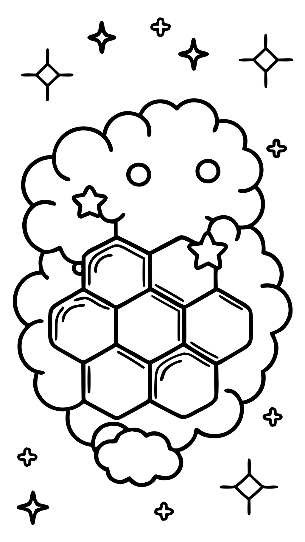 seratonin molecule outline coloring page